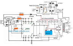 500 Watt Inverter Circuit With Battery Charger Homemade Circuit Projects In 2020 Circuit Projects Battery Charger Circuit