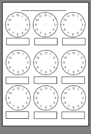 Pin By Michal Dolev On Things To Print For Oscar Year 2 Clock Worksheets Clock Template Blank Clock Faces