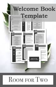 Modern Welcome Book 6 Page Vacation Home Printable Etsy Book Template Vacation Edit Online