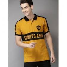 Black And Orange T Shirt Mens Here Now Mustard Yellow Black Printed Polo T Shirt Tee Shirt Fashion Mens Tshirts Mens T