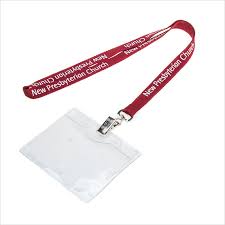 Lanyards with plastic pouch | Badge clip printed logo lanyards with ID card