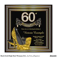 Black And Gold 60th Birthday Invitations Black Gold High Heel Womans 60th Birthday Party Invitation Zazzle Com 60th Birthday Invitations 60th Birthday Party Invitations 60th Birthday Party Supplies