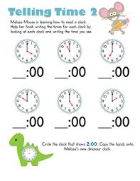 Telling Time With Melissa Mouse 2 Worksheet Education Com Kindergarten Math Worksheets Telling Time Practice Worksheets
