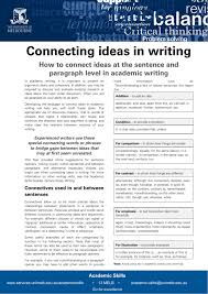 It can be mentioned earlier and inferred instead. Connecting Ideas In Writing