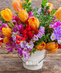 Send puzzle postcards to friends, puzzle of the day Freesia And Tulip Flowers Jigsaw Puzzle In Flowers Puzzles On Thejigsawpuzzles Com