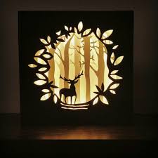 Paper Craft Led Lighting Night Lamp Harry Potter 3d Paper Art Paper Cutout Art Shadow Box Art