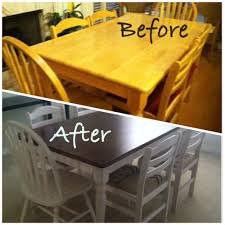 My Before After Farmhouse Table Bought Set For 25 Off Of Craigslist It Was An Oak Finis Diy Kitchen Decor Painting Fabric Chairs Reupholster Chair Dining