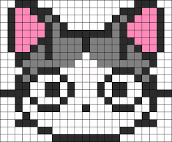 Resultat De Recherche D Images Pour Hama Cat Chi Le Chat Pixel Art Animaux Facile Motif De Point De Croix