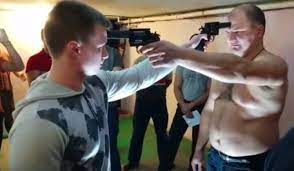 Русская рулетка, russkaya ruletka) is a lethal game of chance in which a player places a single round in a revolver, spins the cylinder, places the muzzle against their head. Real Life Russian Roulette Game Is Set To Take America By Storm Ladbible