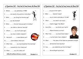 13 Questions 16 Am Are Is Was Were Do Does Did Pair Work 2 This Or That Questions Speech And Language Verb Worksheets