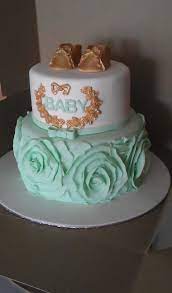 Cakes Www Carolnzama Wix Com Carolthecakelady Gold Baby Shower Cake Mint Baby Shower Mint Green Baby Shower
