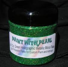 Green Holographic Metal Flake Paint With Pearl