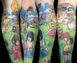 Kamakazi Ink Half Leg Sleeve By Steve Sklepic With Jennifer Shepherd Stunning Studio Ghibli Tattoo Ghibli Tattoo Armeltatowierungen Tatowierungen