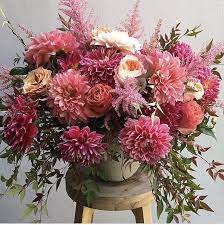 Los Angeles Florist Flower Delivery By The Petal Workshop Dahlia Flower Arrangements Flower Arrangements Beautiful Wedding Flowers