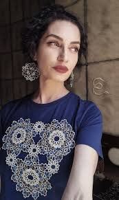 Because tatting isn't just doilies... Dalia model earrings For the  triangular application