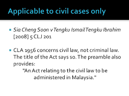 As for englih land law, it is rarely followed in malaysia today. Malaysian Legal System Sources Of Law English Law