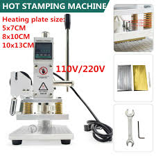 Hot stamping is a thermal bonding process and achieves permanent adherence between the surface material and the foil, and the resulting image can. 220v 110v Hot Foil Stamping Embossing Machine Bronzing Printing Leather Pvc Card Paper 5x7cm 8x10cm 10x13cm 90dss L M S Holder 220v 110v Us 95 00 Fasttobuy Com
