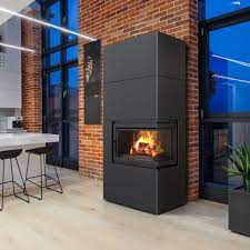 Wood inserts will typically be used with a blower to push the warm air even further into the home. Corner Fireplace Insert Simple Box P S Black Kratki Pl Marek Bal Wood Burning