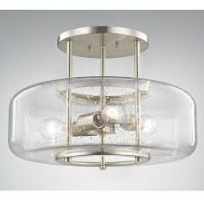 16 Inch Seeded Glass Semi Flush Ceiling Light Satin Nickel 3 Lt At Destination Lighting Bedroom Ceiling Light Semi Flush Ceiling Lights Kitchen Ceiling Lights