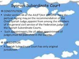 The person who becomes the judge in the syariah court is. Syariah Court