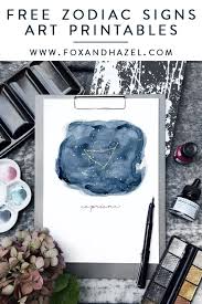 Download 12 Free Zodiac Signs Art Printables Fox Hazel Free Art Prints Signed Art Prints Etsy Art Prints