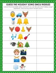 Guess The Christmas Song Emoji Riddle Virtual Game For Distance Learning Christmas picture puzzle quiz from video quiz star 100% correct answers.