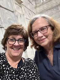 Second vice president Pace Cooke Emmons, her daughter Robin Emmons and  prospective member Kim Combs Gersony toured Among Women: 130 Years of the  Woman's Club of Central Kentucky a couple of weeks