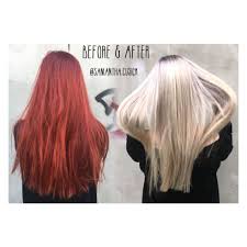 Colour Change Red To Blonde Hair Olaplex Color Change Transformation Platinum Hair Dark To Color Correction Hair Hair Color Remover Red Blonde Hair