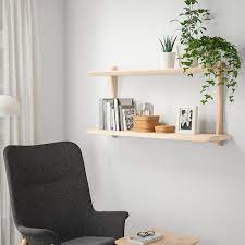 Les étagères murales ont leur place dans toutes les pièces de la maison, du salon à la buanderie en passant par le bureau, et s'adaptent aux espaces difficiles à aménager. Lisabo Combinaison D Etageres Murales Plaque Frene Ikea Wall Shelves Wall Shelving Systems Shelves