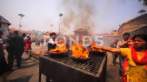 People Perform Ritual With Fire At Upanayana Ceremony Kathmandu Nepal Stock Footage Fire Upanayana Ritual People Ceremony Kathmandu Fire