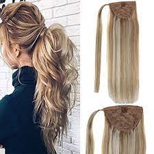 Real Human Hair Ponytail Extensions Drawstring Tie Up Pony Tails One Piece 80g Laavoo P Human Hair Ponytail Extensions Ponytail Hairstyles Ponytail Extension
