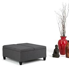 164.81 kb, 900 x 959. Simpli Home Ellis 36 Inch Wide Square Coffee Table Lift Top Storage Ottoman Cocktail Footrest Stool In Upholstered Slate Grey Linen Look Fabric For The Living Room Contemporary Pricepulse