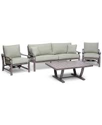 Furniture Tara Aluminum Outdoor 4 Pc Seating Set 1 Sofa 2 Rocker Chairs 1 Coffee Table With Sunbrella Cushions Created For Macy S Reviews Furniture Rocker Chairs Furniture Mattress Furniture