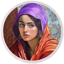 Lourdes Round Beach Towel