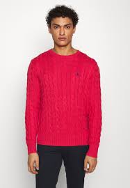 Polo ralph lauren camel cashmere sweater burgundy pony nwt $325. Polo Ralph Lauren Cable Jumper Rosette Heather Red Zalando De