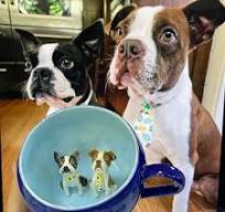 Tasse en céramique de figure d’animal de compagnie personnalisée faite à la  main-esthétique