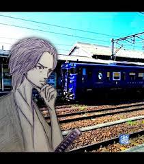 旅に出たい illustration illust art drawing draw イラストレーション イラスト 絵 japan 熊本 八代 station train trip 鉄道 電車 かわせみやませみ blue samurai 侍 japan photo japan japan post
