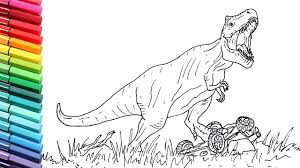 T Rex Drawing And Coloring Learn To Draw Dinosaurs From Jurassic World Youtube Here we have collection of dinosaurs coloring pages. t rex drawing and coloring learn to draw dinosaurs from jurassic world