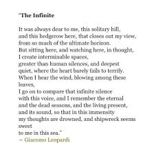 Giacomo Leopardi S Translated L Infinito Words Poems Quotes