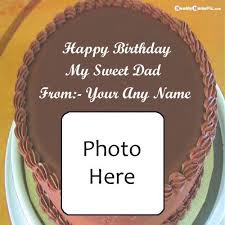 Photo Upload Name Editor Happy Birthday Chocolate Cake With Name Edit Chocolate Birthday Cake For Sweet Day Photo Frame With Your Name In 2020 Happy Fathers Day Cake Birthday Cake With Photo New Birthday Cake
