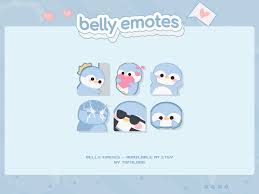 Pastel Blue Cute Twitch Emotes Designs Belly Streamer Package In 2020 Discord Emotes Anime Stickers Twitch