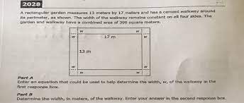 It has a symbol m². 2028 A Rectangular Garden Measures 13 Meters By 17 Chegg Com