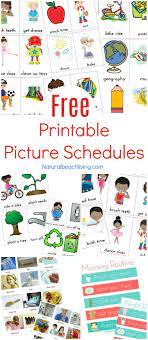 Pecs stands for the picture exchange communication system and is taught by adults providing children with cards that feature pictures on them. Free Printable Picture Schedule Cards Visual Schedule Printables Natural Beach Living