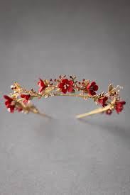 Buy gold crowns and tiaras and get the best deals at the lowest prices on ebay! Harvest A Ruby Red Blush And Gold Wedding Crown For The Unique Bride Tania Maras Bespoke Wedding Headpieces Wedding Veils