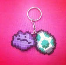 8bit Sprite Ditto Pokemon Egg Keychain Pokemon Eggs Hama Beads Keychain