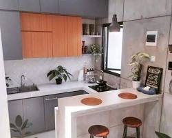 Gambar Dapur mungil dengan mini bar