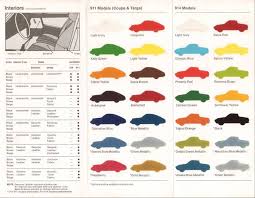 1973 Porsche Colors Brochure 1973 Porsche 911 Porsche