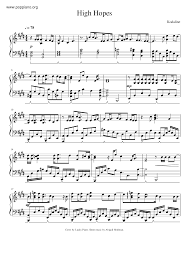 Do you know the chords to high hopes? Kodaline High Hopes Sheet Music Pdf Free Score Download