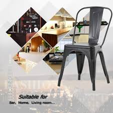 Which is the best metal garden dining set? Buy Metal Dining Chairs Set Of 4 Indoor Outdoor Chairs Patio Chairs Kitchen Metal Chairs 18 Inch Seat Height Restaurant Chair Metal Stackable Chair Tolix Side Bar Chairs 330lbs Weight Capacity Online