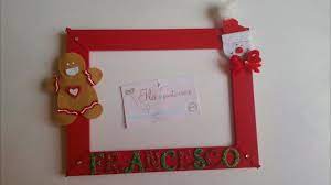 Cornice Portafoto Natalizia Soggetti In Feltro E Nome In Fommy Glitterato Idee Di Natale Natale Fai Da Te Cornici